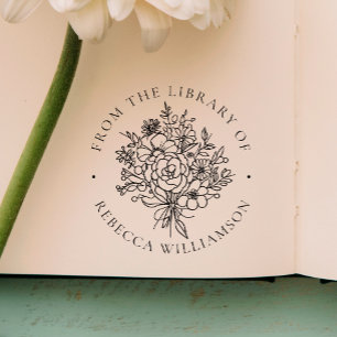 Sweet Florals Modernes Buch "Aus der Bibliothek" Permastempel