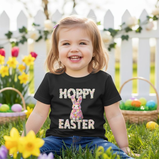 Sweet Flower Bunny Rabbit Easter Holiday Baby T-shirt (Sweet Flower Bunny Rabbit Easter Holiday Baby T-Shirt by Ricaso. A cute Hoppy Easter design)