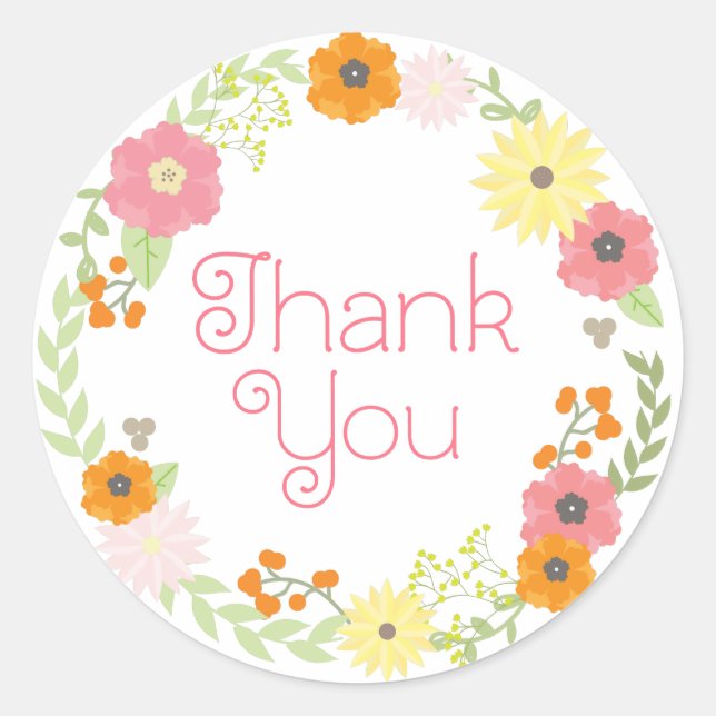 Sweet Flower Garden Danke Stickers (Vorderseite)