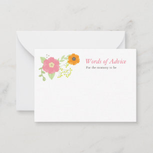 Sweet Flower Garden Mommy Advice Cards Hinweiskarte
