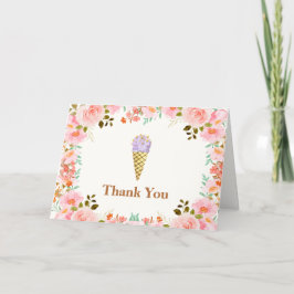 Sweet Flower Garden Scoop Ice Cream Baby Dusche Dankeskarte