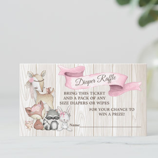 Sweet Forest Woodland Girls Diaper Raffel Visitenkarte