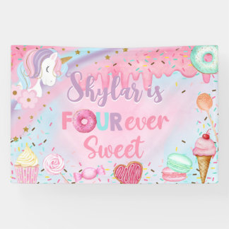 Sweet Four girl Geburtstagsbanner / Hintergrund, Banner