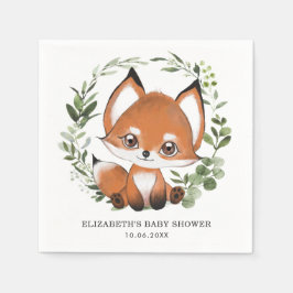 Sweet Fox Botanical Greenerity Forest Baby Geburts Serviette