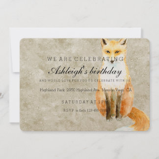 Sweet Fox Geburtstag Einladung
