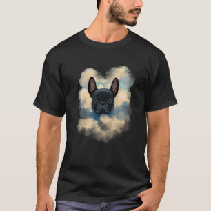 Sweet-Französisch-Bulldog mit Wolken Welpenhunden T-Shirt