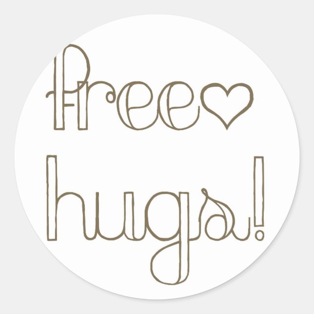 Sweet Free Hugs Heart Card Siegel Sticker (Vorderseite)