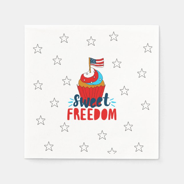 Sweet Freedom Cupcake 4. Juli Art 4. Juli Serviette (Vorderseite)
