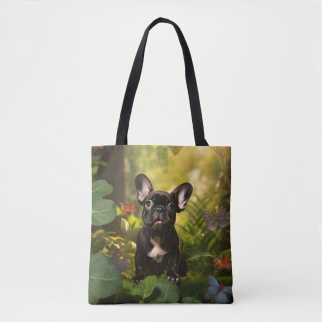 🐶 💗 Sweet Frenchie Welpe in einem Dschungel (Vorderseite)