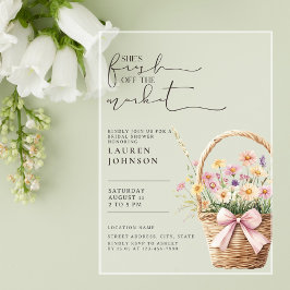 Sweet Fresh Off the Market Floral Bridal Shower Acryleinladungen