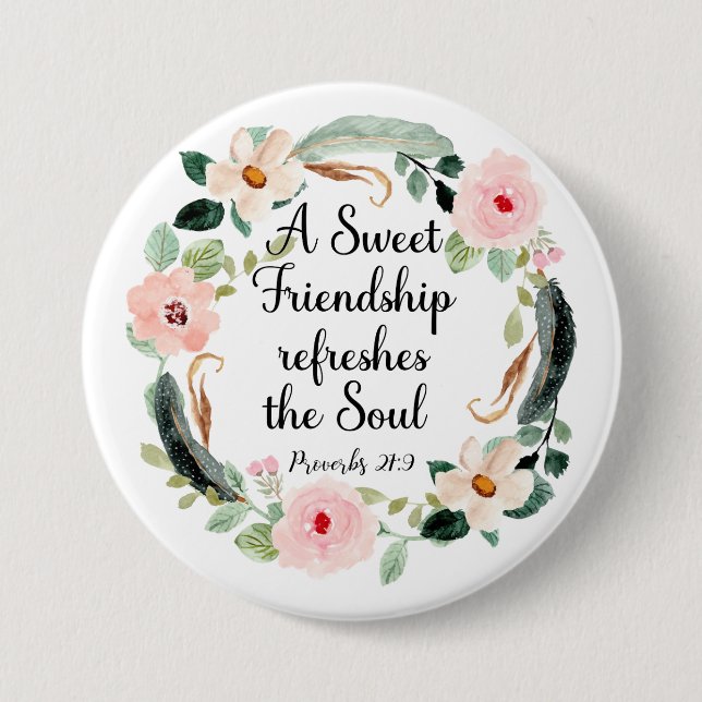 Sweet Friendship erfrischt das Soul Floral Button (Vorderseite)