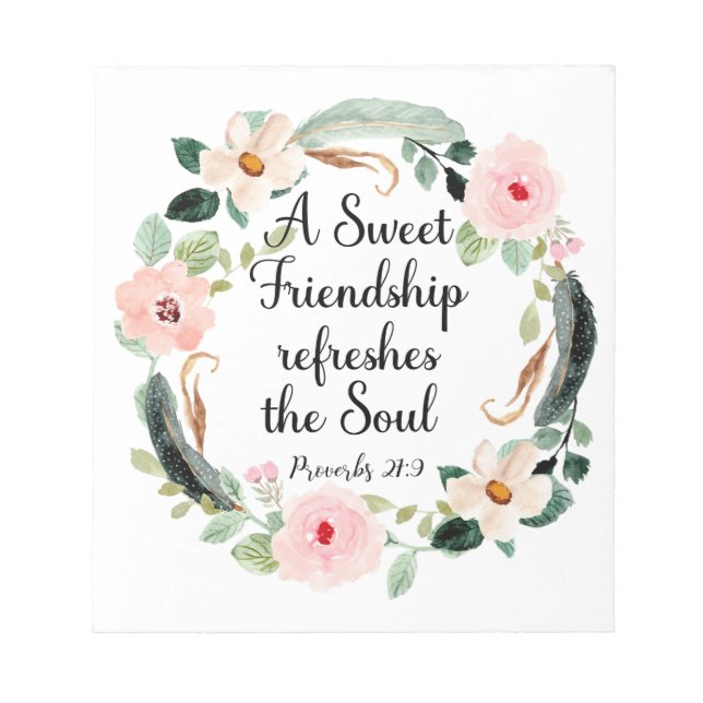 Sweet Friendship erfrischt das Soul Floral Notizblock (Vorderseite)