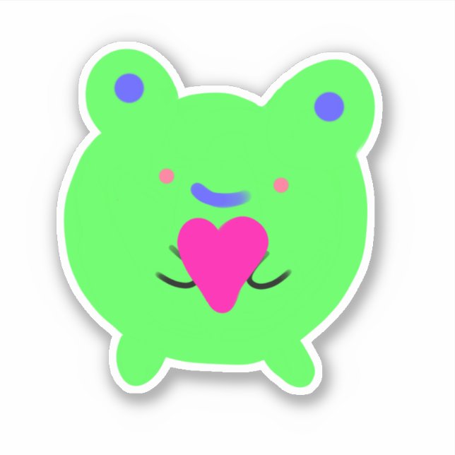 Sweet Frog mit Herz Aufkleber (Vorderseite)