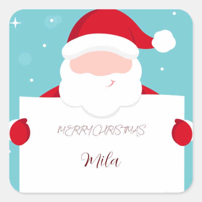 Sweet Frohe Weihnachten Quadratischer Aufkleber (Vorderseite)