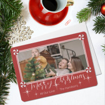Sweet Frohe Weihnachts-Foto Flat Holiday Card