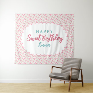 Sweet Frosted Animal Cookie Birthday Backdrop Wandteppich