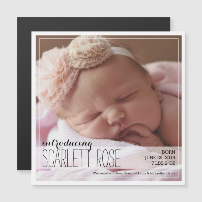 Sweet Full Foto Classic Baby Ankündigung (Vorne/Hinten)