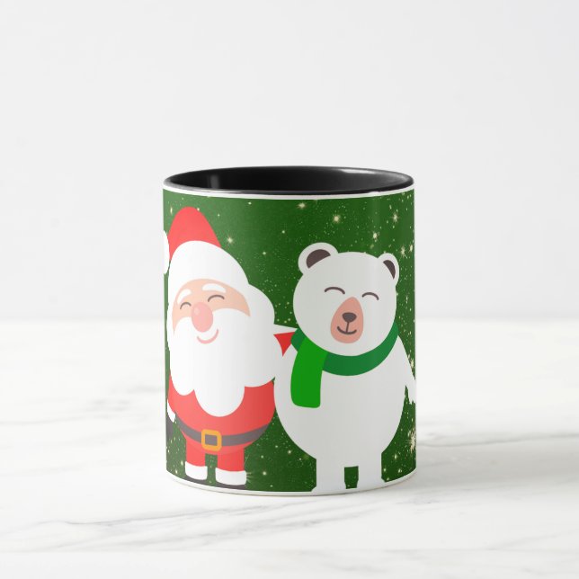 Sweet Funkelnd Green, Santa und Bär Tasse (Zentrum)