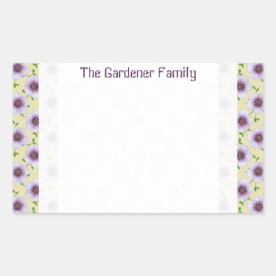 Sweet Garden Bale Blue Geranium Blume Rechteckiger Aufkleber