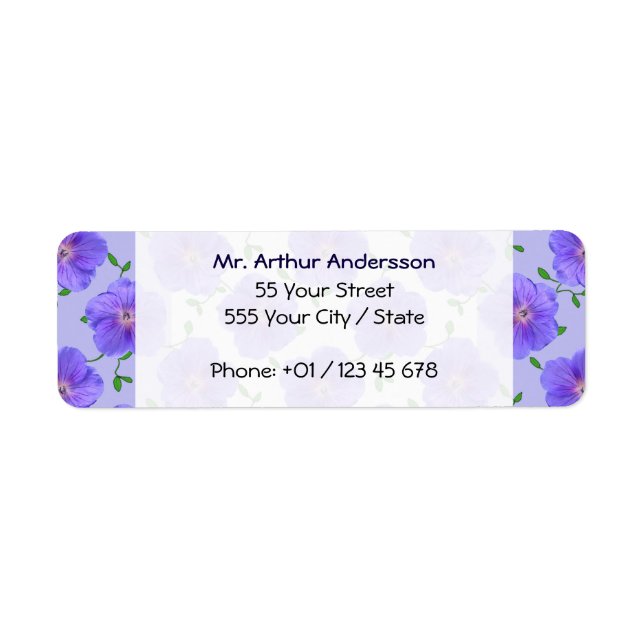 Sweet Garden Blue Geranium Blume auf beliebiger Fa (Vorne)