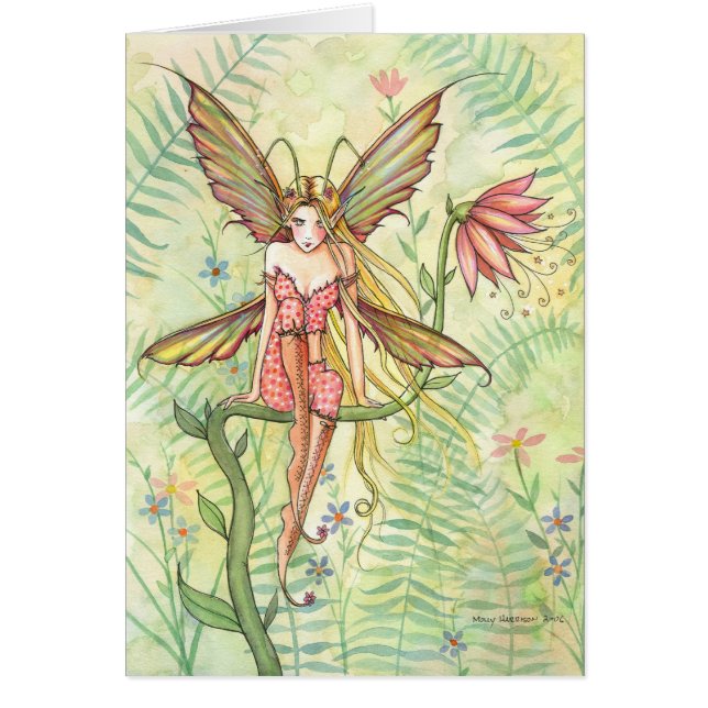 Sweet Garden Bug Blume Fairy Blank Card (Vorne)