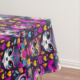😻 Sweet Gatos de Muertos Fiesta Tischdecke