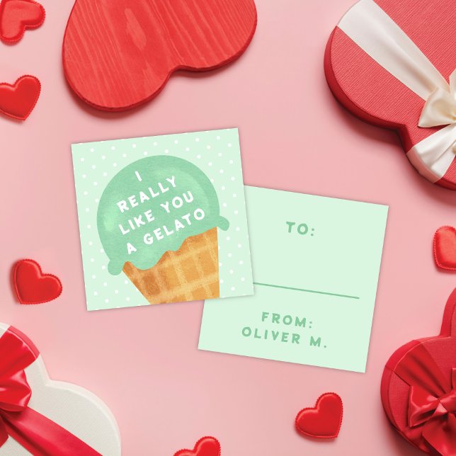 Sweet Gelato Mint Classroom Valentine's Day Card Begleitkarte (Von Creator hochgeladen)