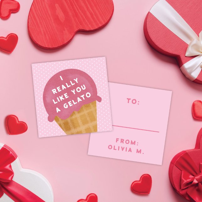 Sweet Gelato Pink Classroom Valentine's Day Card Begleitkarte (Von Creator hochgeladen)