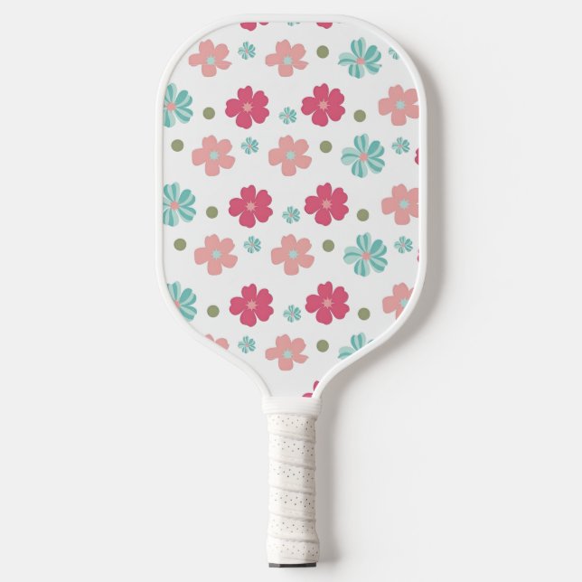 Sweet Geometric Spring Flowers Pickleball Schläger (Vorderseite)