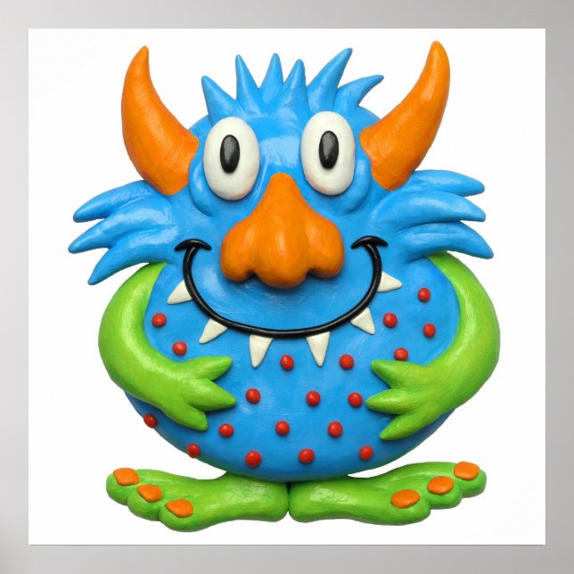 Sweet Gepunktet Monster Baby Dusche Kinderzimmer Poster (Vorne)