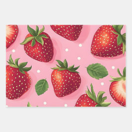 Sweet Giant Strawberry Geschenkpapier Set