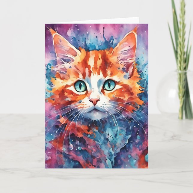 Sweet Ginger Kitten Watercolor Jedes Anlasses Card Karte (Vorderseite)