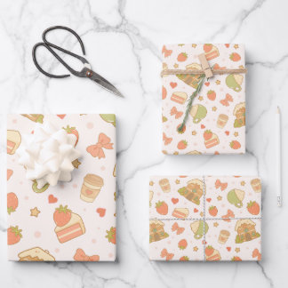 Sweet Gingerbread Christmas Wrapping Paper Geschenkpapier Set