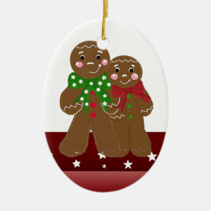 Sweet Gingerbread Men Keramik Ornament