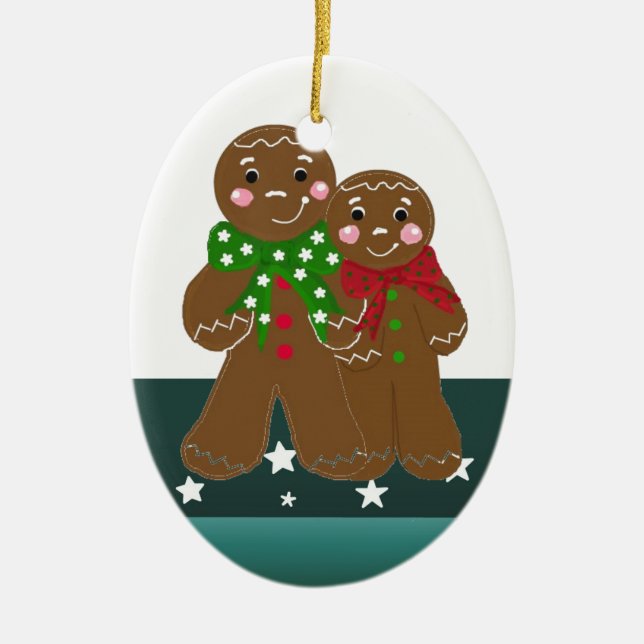 Sweet Gingerbread Men Keramik Ornament (Vorne)