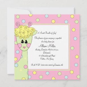 Sweet Giraffe Baby Shower Einladung