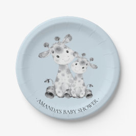 Sweet Giraffe Boys Baby Shower 7" Plättchen Pappteller