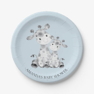 Sweet Giraffe Boys Baby Shower 7" Plättchen Pappteller
