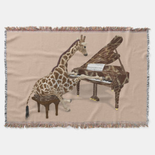 Sweet Giraffe Playing Grand Piano Decke