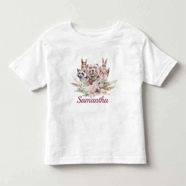 Sweet Girl Boho Waldtiere Kleinkind T-shirt (Vorderseite)