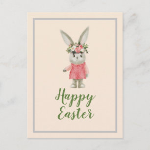 Sweet Girl Bunny Oaster Postkarte