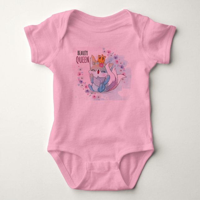Sweet Girl Cartoon Baby Bodysuit Strampler (Vorderseite)