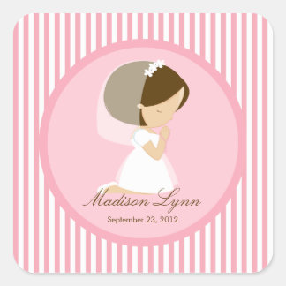 Sweet Girl First Heilige Kommunion Sticker Pink