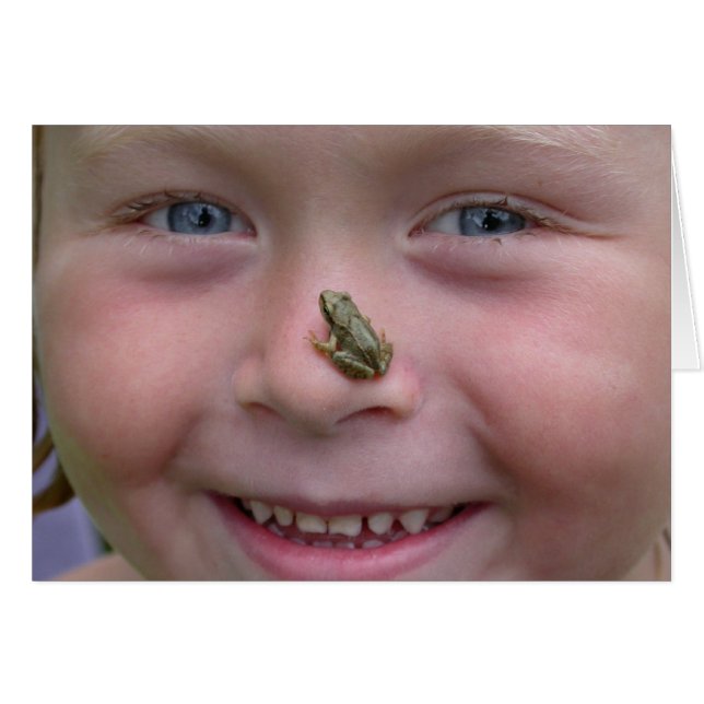 Sweet Girl mit Frosch auf Nase (Vorderseite (Horizontal))