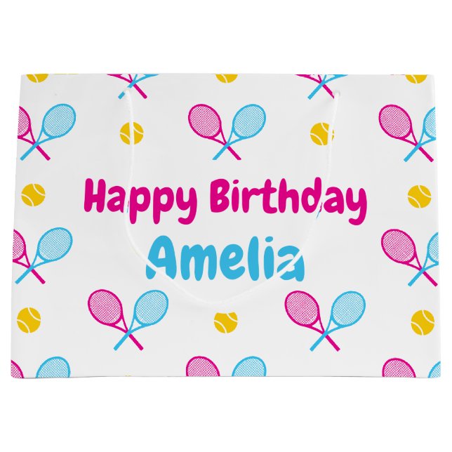 Sweet Girl Tennis groß Große Geschenktüte (Vorderseite)
