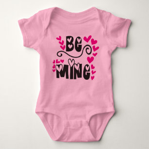 Sweet Girls Be Mine Pink Hearts Valentinstag Baby Strampler