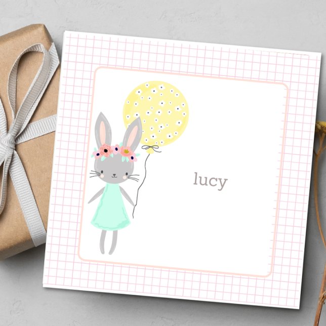 Sweet Girl's Bunny Gift Enclosure Card Begleitkarte (Von Creator hochgeladen)