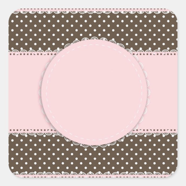 Sweet Girly Baby Pink Dot Quadratischer Aufkleber (Vorderseite)