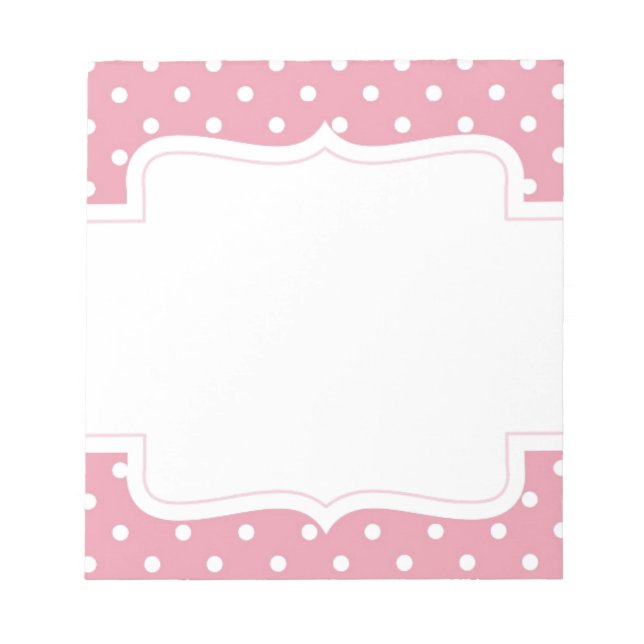 Sweet Girly Pink Dot Pattern Notizblock (Vorderseite)