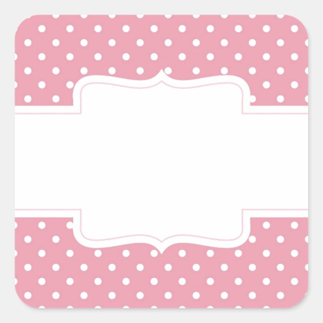 Sweet Girly Pink Dot Pattern Quadratischer Aufkleber (Vorderseite)